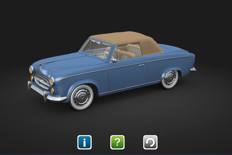 Peugeot 403 Blend4Web interaktív 3D modell