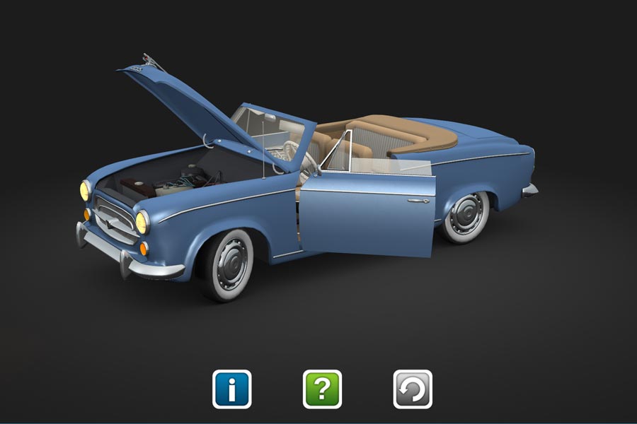Peugeot 403 interaktív 3D modell