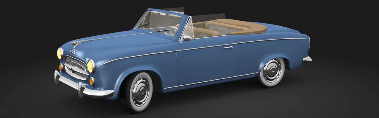 Peugeot 403 Blend4Web interaktív 3D modell